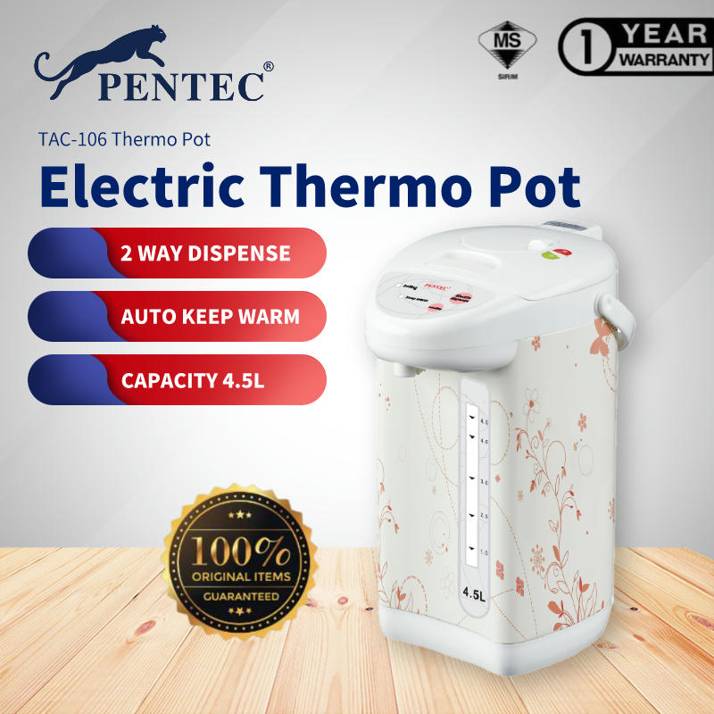 PENTEC Thermo Pot TAC-106A 4.5 Litres Flower Design Interior Stainless Steel TAC-106A