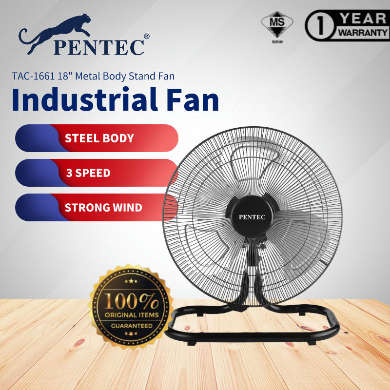 PENTEC Fan TAC1661 Floor Fan 18 Inch Steel Industrial Fan